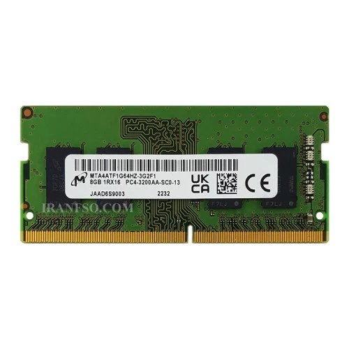 رم لپ تاپ 8 گیگ Micron Technology DDR4-3200 MHz 1.2V یک سال گارانتی