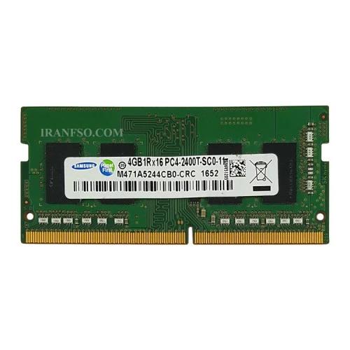 رم لپ تاپ 4 گیگ Samsung DDR4-2400 MHZ 1.2V شش ماه گارانتی