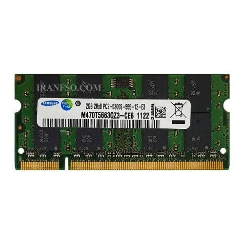 رم لپ تاپ 2 گیگ سامسونگ DDR2 667-5300 MHZ 1.8V یک ماه گارانتی