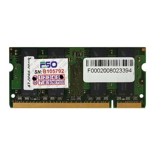 رم لپ تاپ 2 گیگ سامسونگ DDR2 667-5300 MHZ 1.8V یک ماه گارانتی