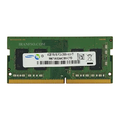رم لپ تاپ 4 گیگ Samsung DDR4-2666 MHZ 1.2V شش ماه گارانتی