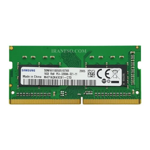 رم لپ تاپ 16 گیگ Samsung DDR4-3200 MHZ 1.2V یک سال گارانتی
