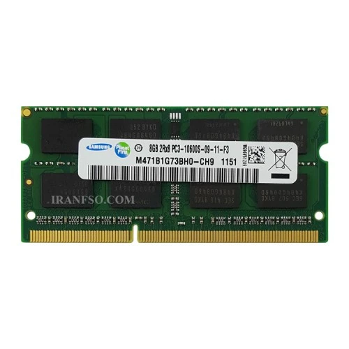 رم لپ تاپ 8 گیگ سامسونگ DDR3 1333-10600 MHz 1.5V هجده ماه گارانتی-با پک