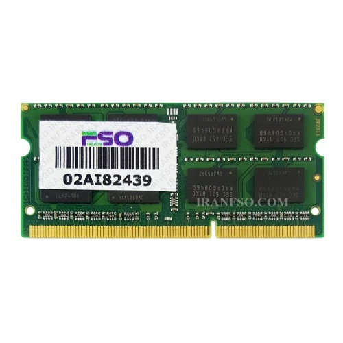رم لپ تاپ 8 گیگ سامسونگ DDR3 1333-10600 MHz 1.5V یک سال گارانتی-با پک