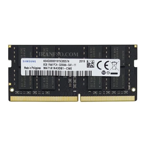 رم لپ تاپ 8 گیگ Samsung DDR4-3200 MHZ 1.2V یک سال گارانتی