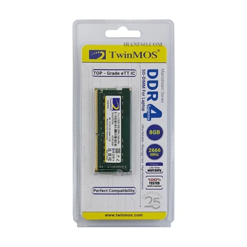 رم لپ تاپ 8 گیگ TwinMOS DDR4-2666 MHz 1.2V گارانتی سازگار