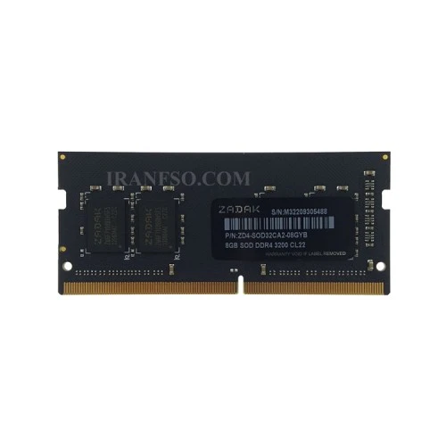 رم لپ تاپ 8 گیگ ZADAK DDR4-3200 MHZ 1.2V گارانتی لایف تایم آواژنگ