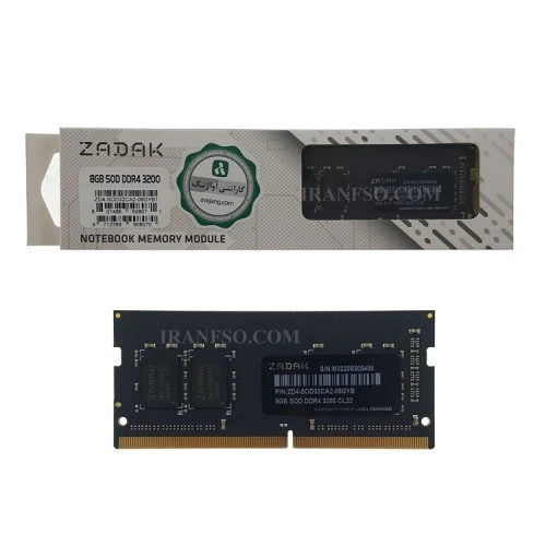 رم لپ تاپ 8 گیگ ZADAK DDR4-3200 MHZ 1.2V گارانتی لایف تایم آواژنگ