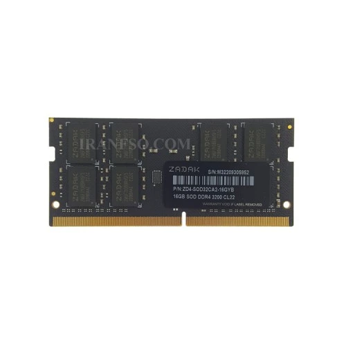 رم لپ تاپ 16 گیگ ZADAK DDR4-3200 MHZ 1.2V گارانتی لایف تایم آواژنگ