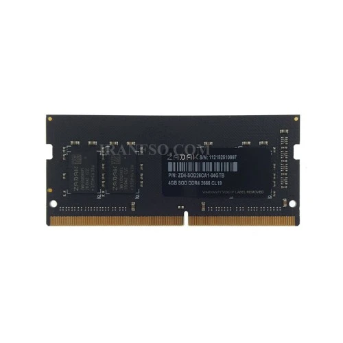 رم لپ تاپ 4 گیگ ZADAK DDR4-2666 MHZ 1.2V گارانتی لایف تایم آواژنگ
