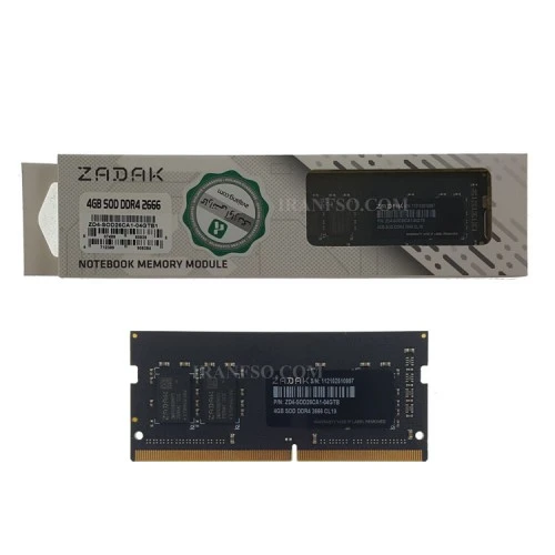 رم لپ تاپ 4 گیگ ZADAK DDR4-2666 MHZ 1.2V گارانتی لایف تایم آواژنگ