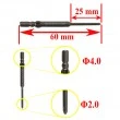 سری پیچ گوشتی چهارسو HHB Φ4x60xΦ2.0x25x0 mm