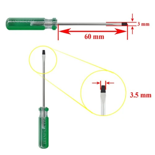 پیچ گوشتی 3.5mmx3mmx75mm دوسو-دست دوم
